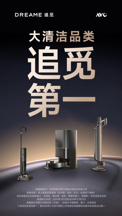 破局红海追觅斩获2024大清洁品类第一